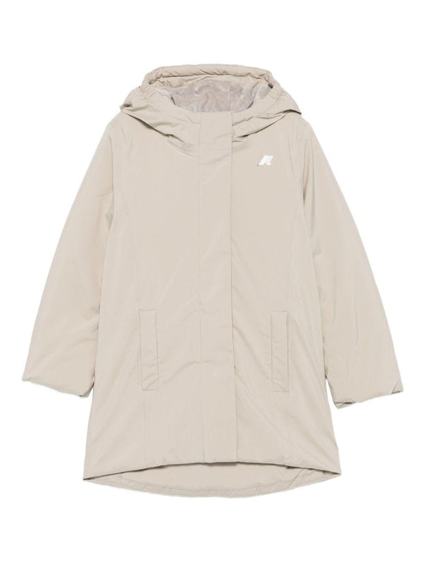 Giubbino per bambino K-Way Kids beige con design imbottito