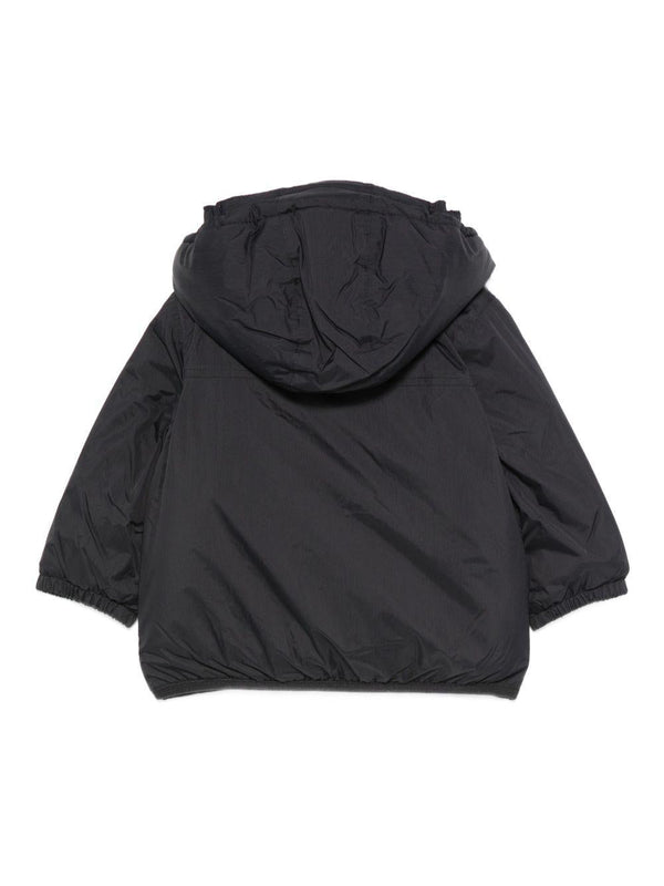 Giacca per neonati K Way Kids blu con cappuccio e zip frontale