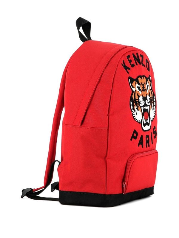 Zaino per bambini Kenzo Kids rosso con ricamo Tiger