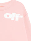 Felpa con stampa logo per bambina Off-White Kids rosa con polsini a coste