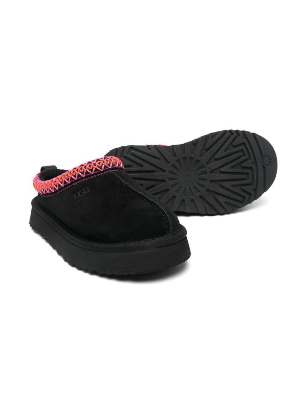 Ciabatte Tazz per bambina UGG KIds nere con logo laterale inciso