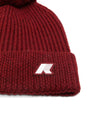 Berretto per bambina K-Way Kids rosso con pompon a coste