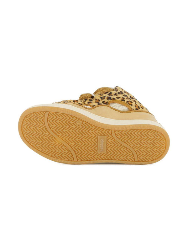 Sneakers per bambina Lanvin Enfant beige con stampa leopardata