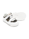 Sneakers per bambini Fendi Kids bianco con inserti marroni con monogramma FF