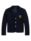 Blazer per bambina POLO RALPH LAUREN KIDS blu con ricamo