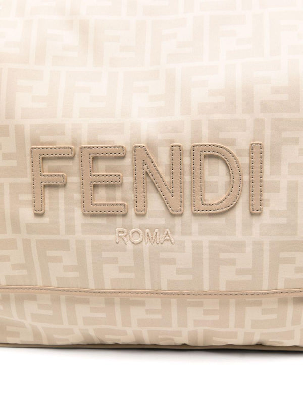 Borsa fasciatoio per neonati Fendi Kids beige con motivo FF