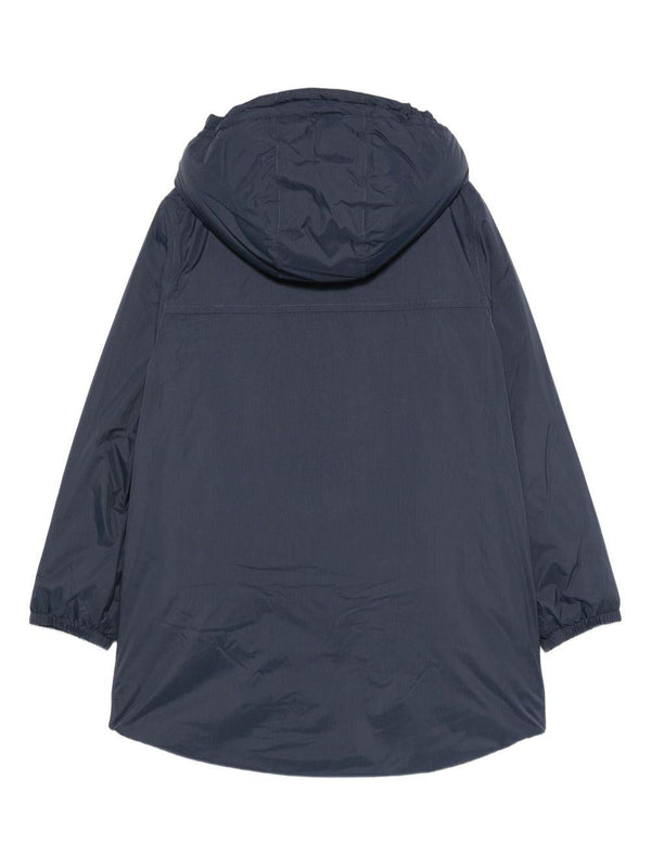 Giacca per bambino K Way Kids blu con cappuccio e zip frontale