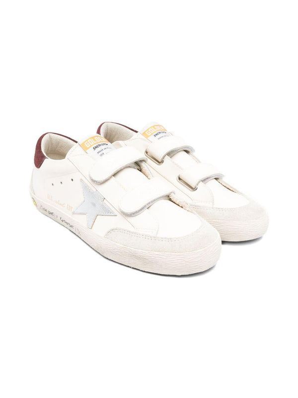 Sneakers Old School per bambino Golden Goose Kids bianche con chiusura a strappo