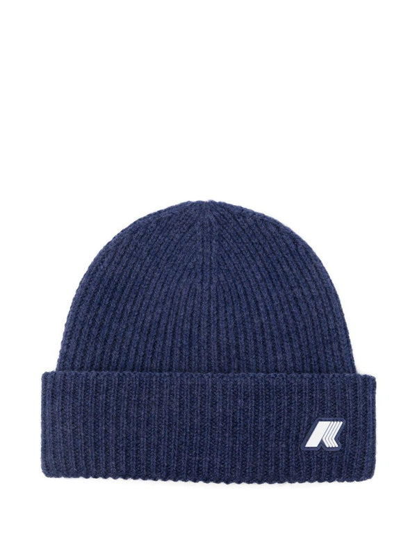 Berretto per bambino K-Way Kids blu con applicazione con logo