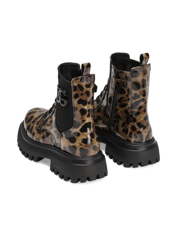 Stivali per bambina Dolce & Gabbana Kids animalier con applicazione