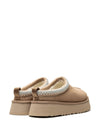 Slippers per bambina UGG Kids Tazz Sand beige con cucitura decorativa