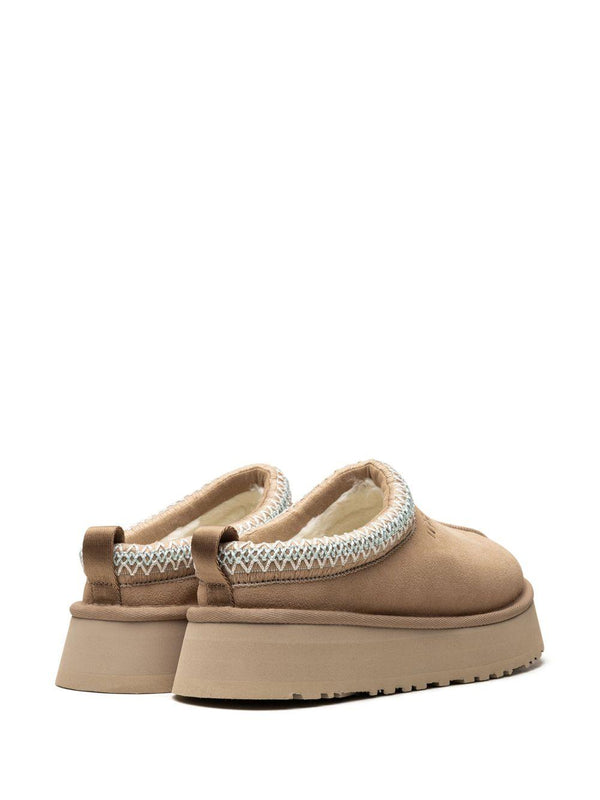 Slippers per bambina UGG Kids Tazz Sand beige con cucitura decorativa