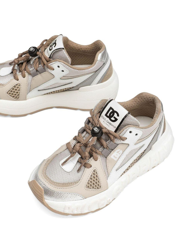 Sneakers per bambini Dolce & Gabbana Kids beige con suola chunky