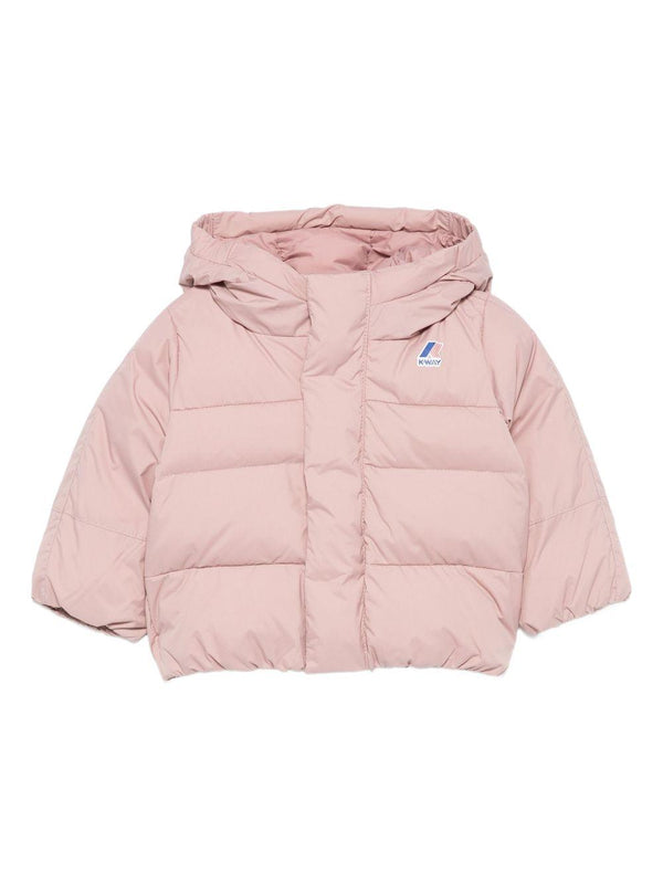 Giubbino per neonata K-Way Kids rosa con design trapuntato