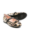 Ballerine per bambina Dolce & Gabbana Kids marrone con stampa leopardata