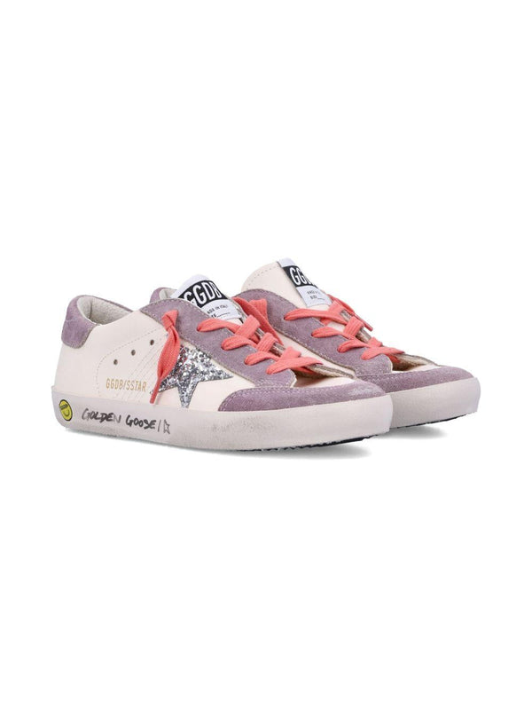 Sneakers per bambina Golden Goose Kids Superstar bianco con dettaglio stella glitter