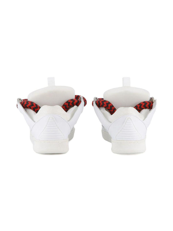 Sneakers Statement per bambini Lanvin Enfant bianche con lacci rossi e neri a contrasto