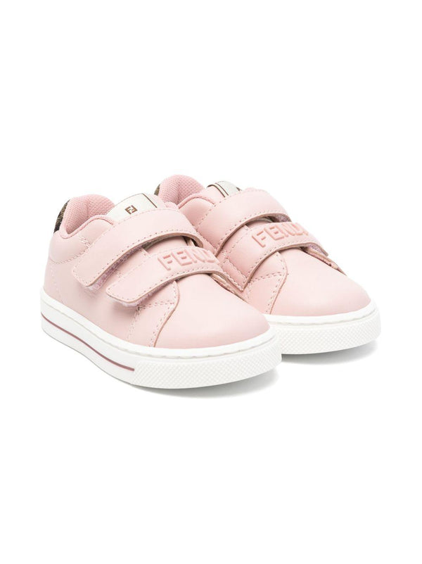 Sneakers per bambina Fendi Kids rosa con chiusura con doppio strappo