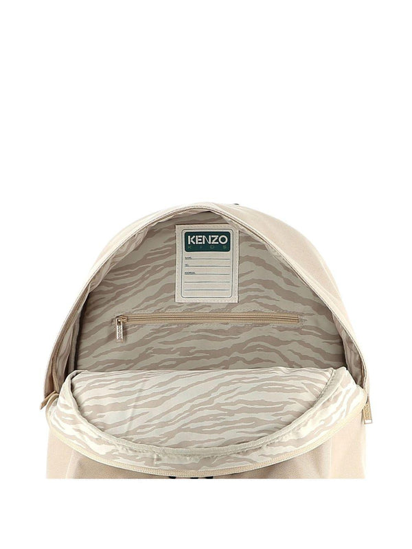 Zaino per bambini Kenzo Kids beige con ricamo con logo