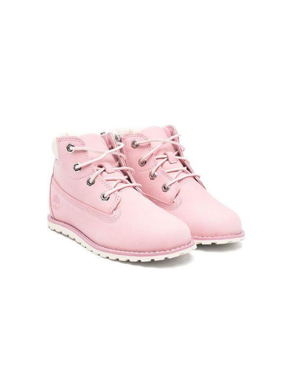Stivali per bambina Timberland Kids Pokey Pine rosa con chiusura laterale con zip