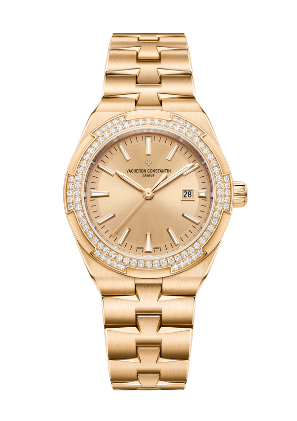 Overseas 35mm Pink Gold Diamond Bezel Watch