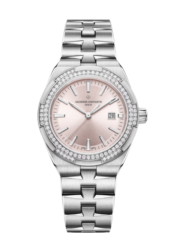 Overseas 35mm Steel Quartz Diamond Bezel Watch