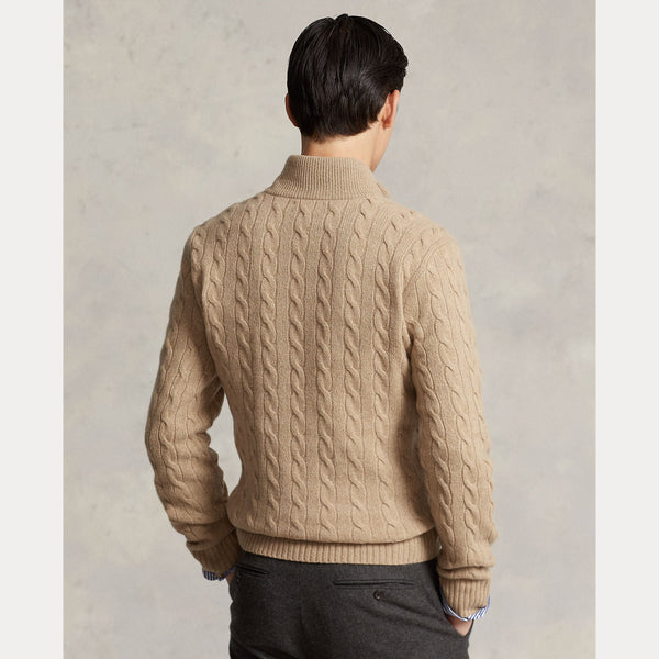 CABLE-KNIT WOOL-CASHMERE SWEATER 