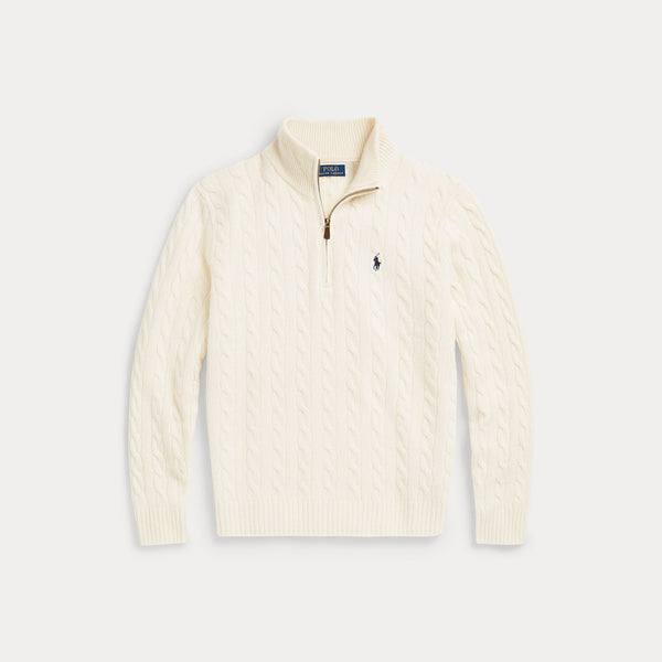 CABLE-KNIT WOOL-CASHMERE SWEATER 