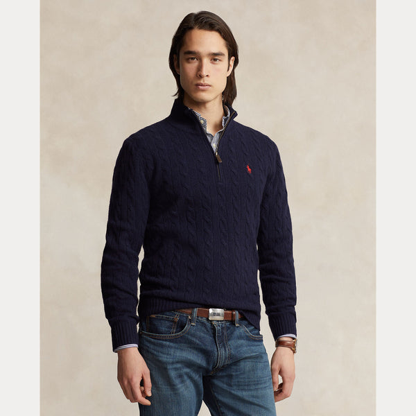 CABLE-KNIT WOOL-CASHMERE SWEATER 