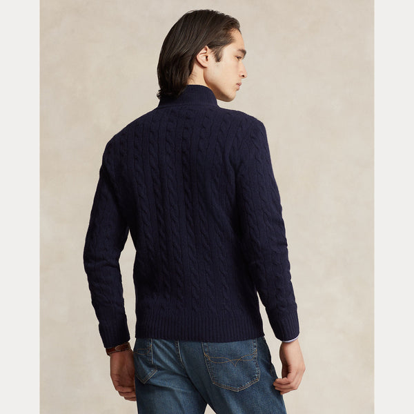CABLE-KNIT WOOL-CASHMERE SWEATER 
