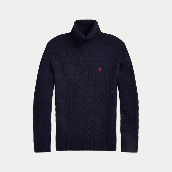 CABLE WOOL-CASHMERE TURTLENECK SWEATER 