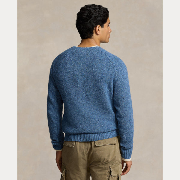 SPECKLED WOOL-BLEND CREWNECK SWEATER 