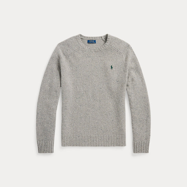 SPECKLED WOOL-BLEND CREWNECK SWEATER 