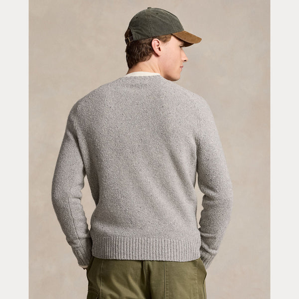 SPECKLED WOOL-BLEND CREWNECK SWEATER 