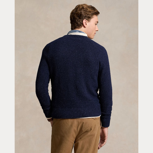 SPECKLED WOOL-BLEND CREWNECK SWEATER 