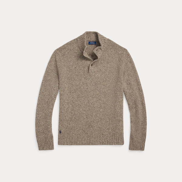 SPECKLED WOOL-BLEND MOCKNECK SWEATER 