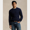 CONTRAST-PANEL WOOL CREWNECK SWEATER 