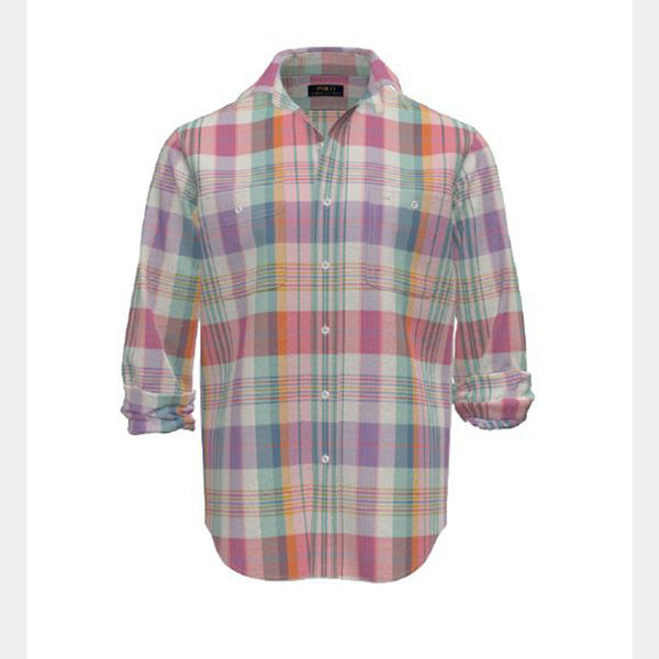 CUSTOM FIT PLAID OXFORD SHIRT 