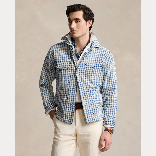 INDIGO PLAID OVERSHIRT 