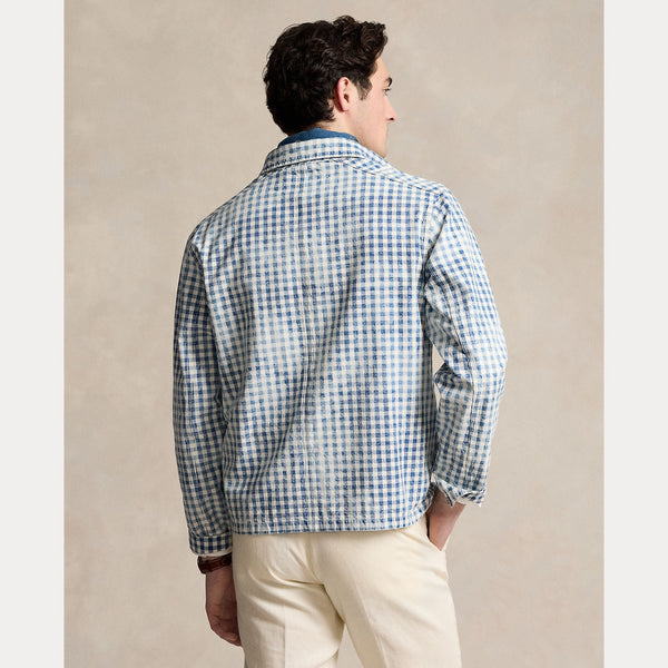 INDIGO PLAID OVERSHIRT 