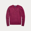 CABLE-KNIT WOOL-CASHMERE V-NECK SWEATER 
