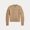 CABLE-KNIT WOOL-CASHMERE CARDIGAN 