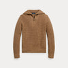WAFFLE WOOL-COTTON QUARTER-ZIP SWEATER 