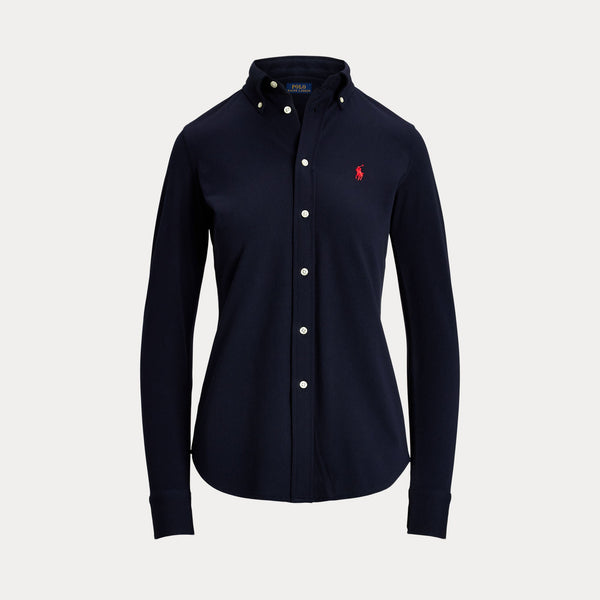 SLIM FIT KNIT COTTON OXFORD SHIRT 