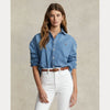 CROPPED BOXY DENIM SHIRT 