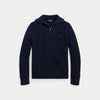 WAFFLE WOOL-COTTON QUARTER-ZIP SWEATER 