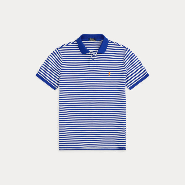 CUSTOM SLIM FIT STRIPED MESH POLO SHIRT 