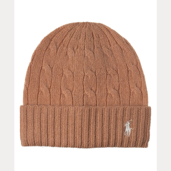 CABLE-KNIT WOOL-CASHMERE BEANIE 