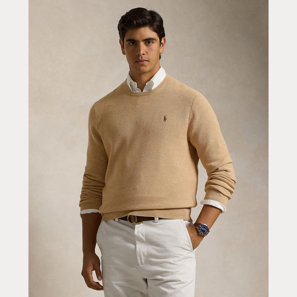TEXTURED COTTON CREWNECK SWEATER 