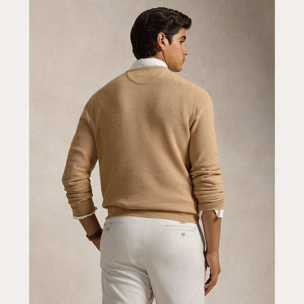 TEXTURED COTTON CREWNECK SWEATER 